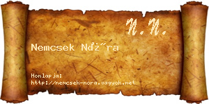Nemcsek Nóra névjegykártya