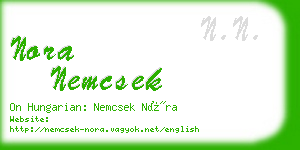 nora nemcsek business card